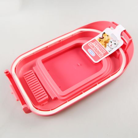 Контейнер Catidea для сухого корма на 10 л (3 - 4,5 кг), двойная крышка, совок, розовый