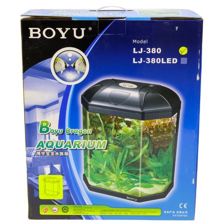 Аквариум Boyu LJ-380 25 л с системой фильтрации и освещением, черный