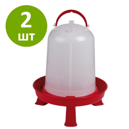 Поилка вакуумная ECO 8 л с ручкой на ножках, 2 шт.