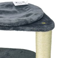 Когтеточка-лежак 3 этажа 46х30х65 см, серый