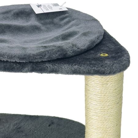 Когтеточка-лежак 3 этажа 46х30х65 см, серый