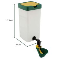 Поилка чашечная с бачком HobbyFarm для кур с креплением на клетку, 1 л, зеленая