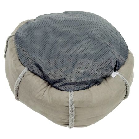 Лежак подушка Pet Choice для собак и кошек, круглый 76х76х15 см, меховой, серый