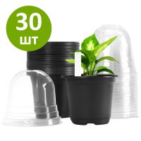 Горшки для рассады HobbyFarm с крышкой, 30 шт.