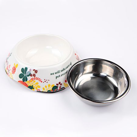 Миска для собак и кошек, 11x16x4.8 см, 180 мл, цветы