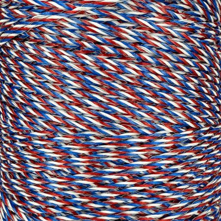 Провод для электропастуха FarmGuard белый с красным и синим 2,5 мм / 1000 м / 3x0,3 мм