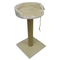 Когтеточка-лежак 40х40х70 см, с канатом, кремовый 