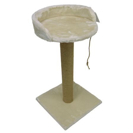Когтеточка-лежак 40х40х70 см, с канатом, кремовый 