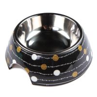 Миска для собак и кошек, 14.5x14.5x5 см, 150 мл, гирлянда, черный
