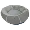 Лежак подушка Pet Choice для собак и кошек, круглый 56х56х15 см, меховой, серый