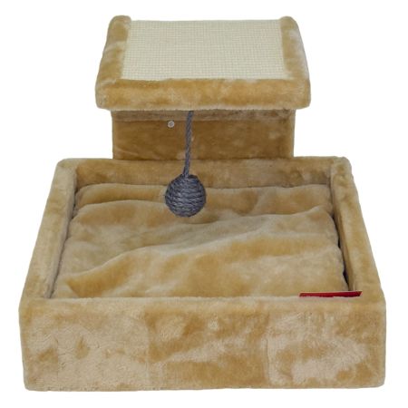 Когтеточка-лежак 40х42х30 см, бежевый