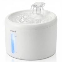 Автопоилка фонтан Petzengo PW9-L 2.5 л, с подсветкой, для кошек и собак, белая