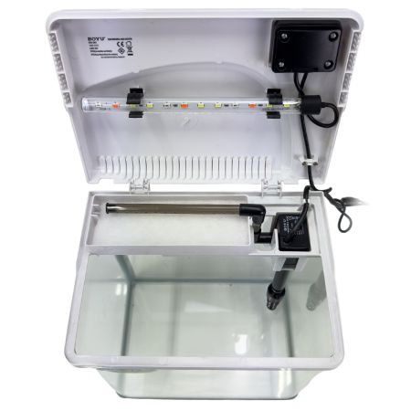 Аквариум Boyu EM-250 панорамный 7,5 л с фильтром и LED-лампой, белый