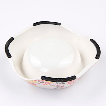 Миска для собак и кошек, 11x16x4.8 см, 180 мл, цветы