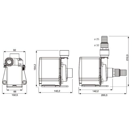 Помпа погружная для аквариума Newa Jet NJ8000 многофункциональная 8000 л/час