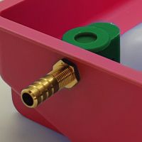 Поилка автоматическая для птиц, пластик, красная