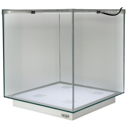 Аквариум Newa Ego LID, EL 50W, 45 л панорамный, LED освещение, белая стеклянная крышка