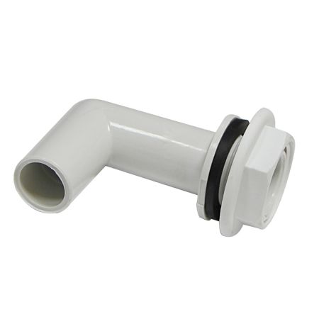 Переходник выпускной угловой  Ø 22 мм, белый