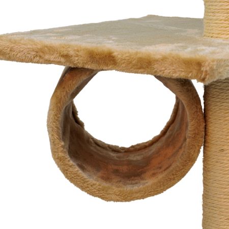 Когтеточка-комплекс 35х35х88 см с цилиндром, бежевый