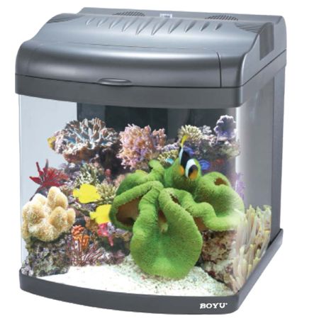 Аквариум Boyu Mini MT-408A, 32 л, с фильтром, 1 LED лампа, серый