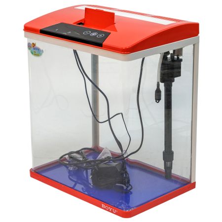 Аквариум Boyu HG-300 панорамный 22 л, LED освещение, дисплей, фильтры, красный