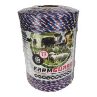 Провод для электропастуха FarmGuard белый с красным и синим 2,5 мм / 500 м / 3х0,3 мм