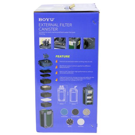 Фильтр внешний Boyu DGN-520 с УФ стерилизацией для аквариума 150-550 л с регулятором канистровый 1610 л/ч