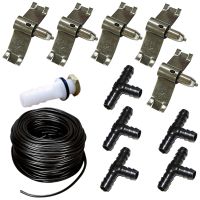 Ниппельная система 5 шт. поилок с распорным креплением для птиц/кроликов, комплект со шлангом и выпускным переходником