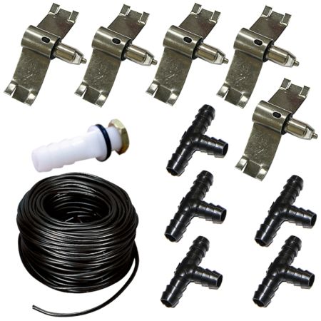 Ниппельная система 5 шт. поилок с распорным креплением для птиц/кроликов, комплект со шлангом и выпускным переходником