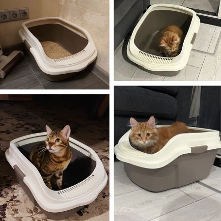 Лоток для кошек с высокими бортиками Sanitaire Range 51х39х24 см, коричневый