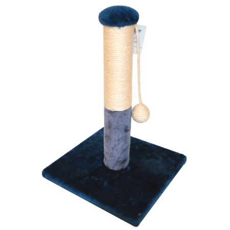 Когтеточка-столбик 30х30х43 см, с игрушкой, синий