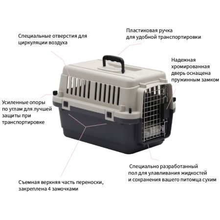 Переноска Departures Range 50х33х33 см, авиапереноска Pet Choice стандарт IATA для животных до 5 кг в самолете или в машине
