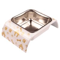 Миска для собак и кошек, 18.5x12x4.5 см, 400 мл, домик, белый