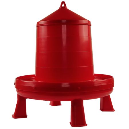 Кормушка бункерная 12 кг пластик с решеткой с круглыми отверстиями на ножках