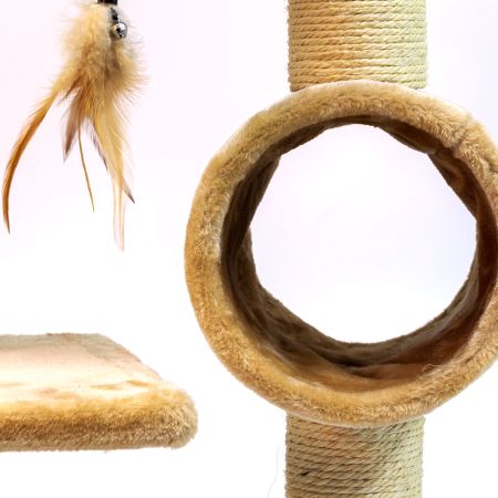 Когтеточка-комплекс 35х35х105 см, бежевый