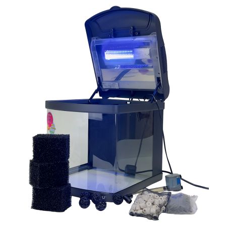 Аквариум Boyu Mini MT-408A, 32 л, с фильтром, 1 LED лампа, серый