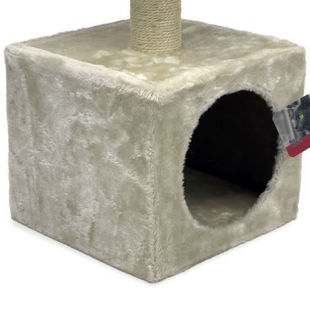 Когтеточка-домик 30х30х57 см, кремовый