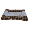 Лежанка матрас для собак 105х85х11 см, серый, клетка коричневая с красным