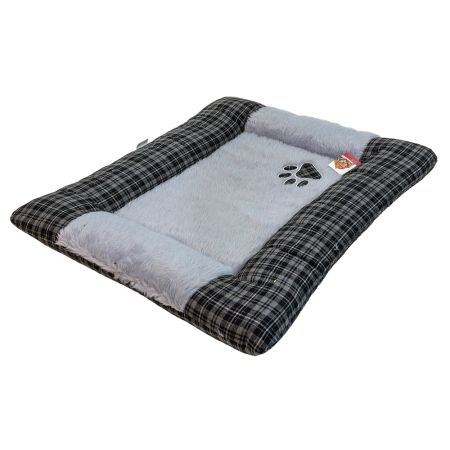 Лежанка матрас для собак 105х85х11 см, серый, клетка