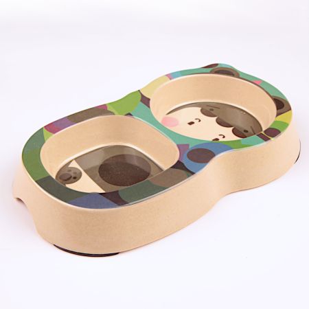 Миска двойная, 26x14.5x3.5 см, 200+250 мл, мальчик