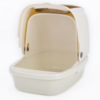 Туалет-домик для кошек XL Catidea 63х48х41 см, с совком, кремовый