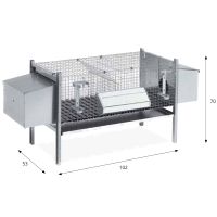Клетка для кроликов 102 см двухсекционная с гнездами для самок