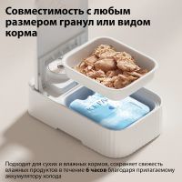 Автокормушка Petwant F22-Dual 2 секции 350+350 мл с охлаждением, для влажного и сухого корма, белая Автокормушка Petwant F22-Dual 2 секции 350+350 мл с охлаждением, для влажного и сухого корма, белая