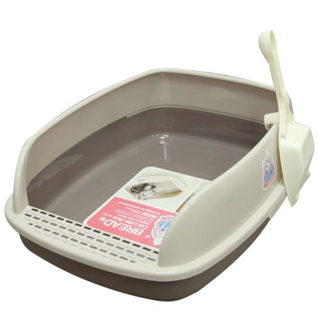 Лоток для кошек с совком Catidea 46х36х15 см, коричневый