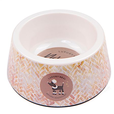 Миска меламиновая для кошек и собак, диаметр 15 см, 350 мл, пудель