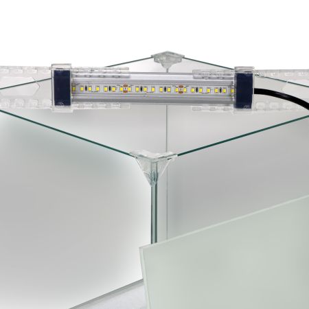 Аквариум Newa Ego LID, EL 20W, 18 л панорамный, LED освещение, белая стеклянная крышка