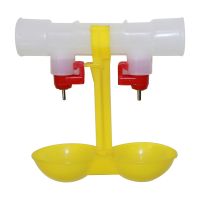 Поилка ниппельная для птиц двойная с каплеуловителем на трубу