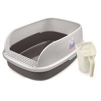 Лоток для кошек XL с совком Catidea 63х45х25 см, коричневый