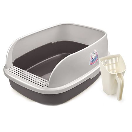 Лоток для кошек XL с совком Catidea 63х45х25 см, коричневый Лоток для кошек XL с совком Catidea 63х45х25 см, коричневый