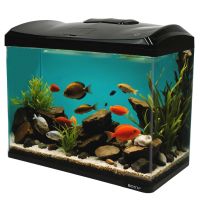 Аквариум Boyu EC-600 панорамный, 66 л, с фильтром и LED-лампой, черный